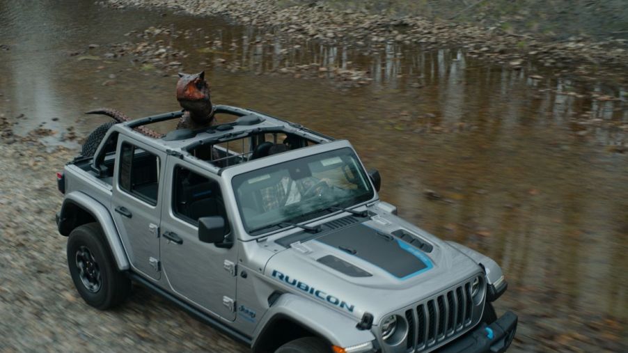 2022 Jeep Wrangler 4xe in the "Jurassic World Domination" movie
