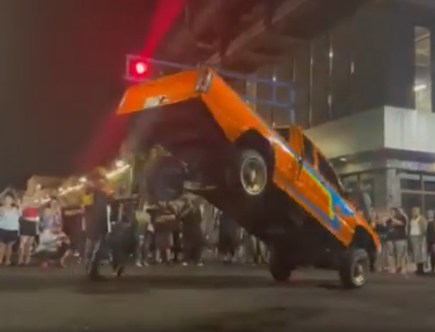 Watch This Modified Nissan Frontier Lowrider Dance its Way Into This Crowd’s Heart