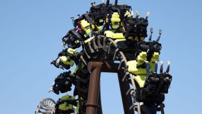 The 'Lucky Luke - The Ride The Daltons Break Out' roller coaster at Bottrop's Moviepark