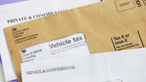 Vehicle title and tax documents sent by mail