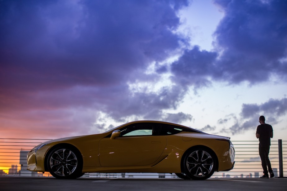 A side view of the Lexus LC 500. 