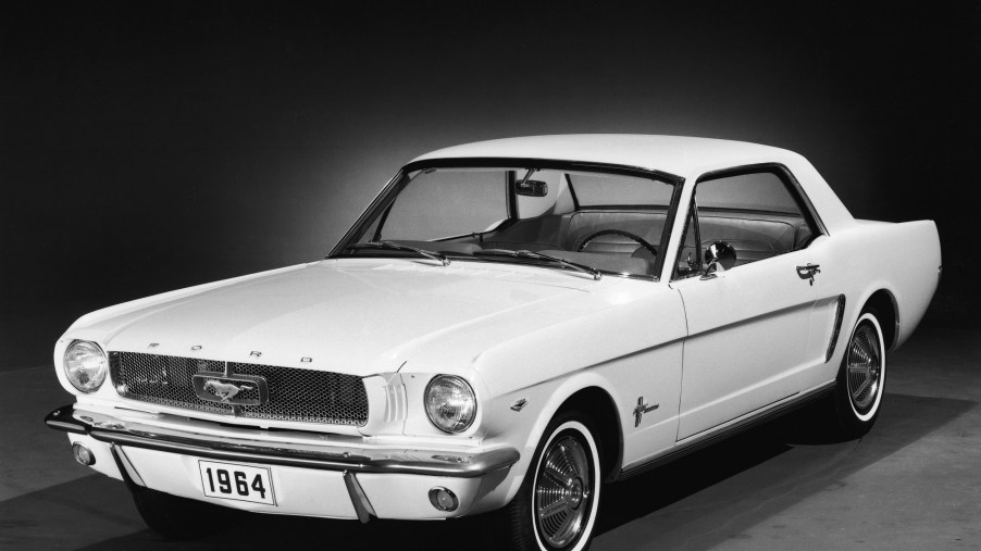 The Ford Mustang, like this 1965 model, took its name from a famous WWII fighter plane.
