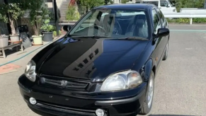 1996 Honda Civic SiR hatchback in black with only 16 miles on the odometer