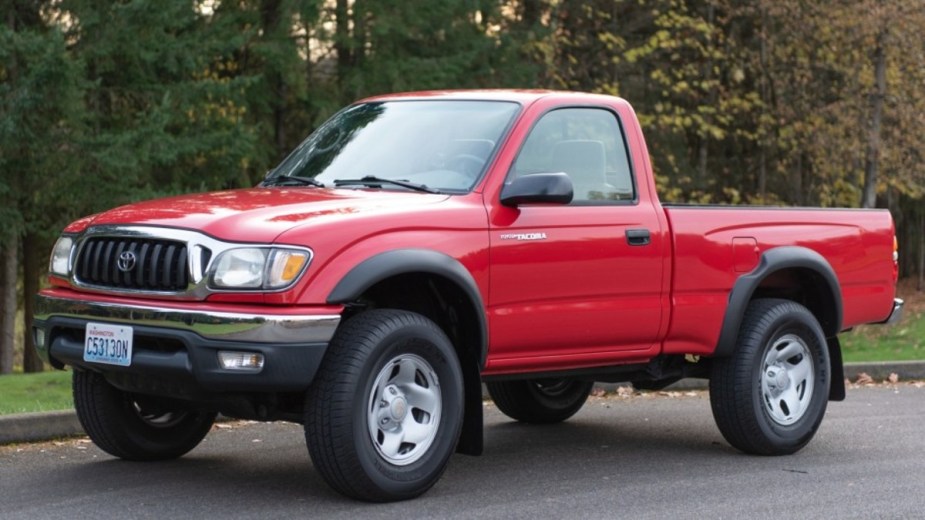 Red used 2004 Toyota Tacoma pickup truck