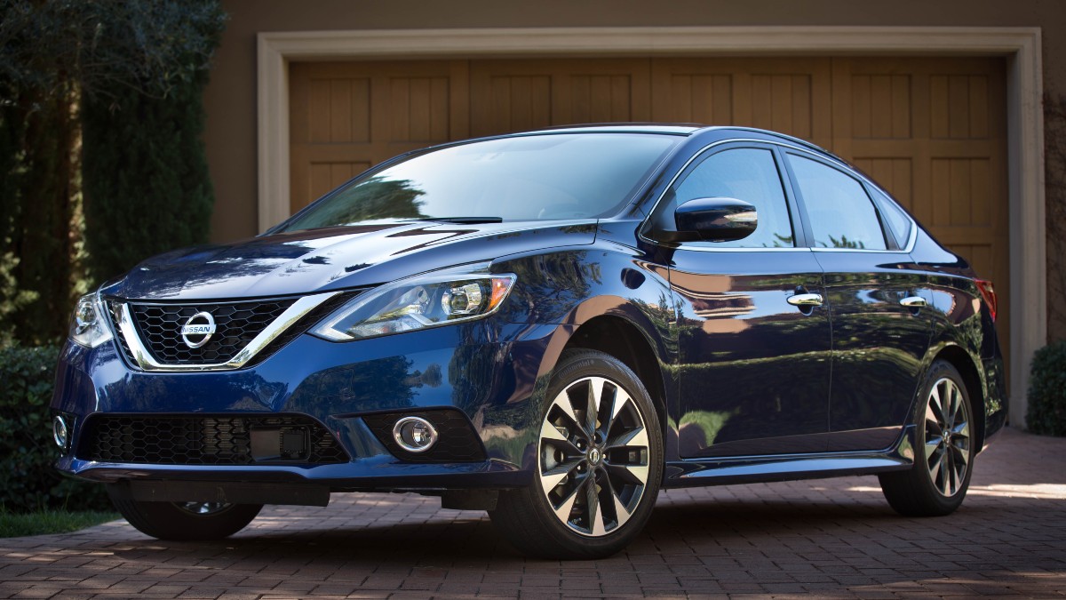 a blue 2017 nissan sentra, a used sedan that looks good, but it underwhelming