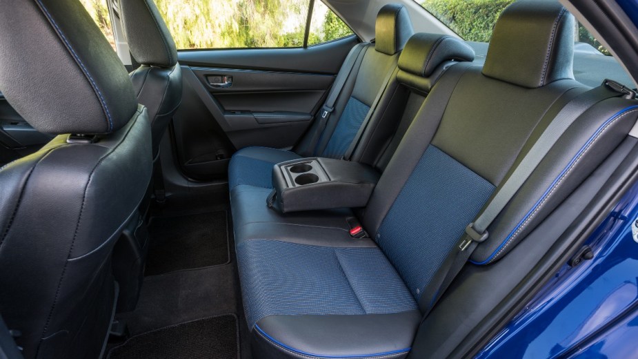 the spacious and comfortable rear seat in a 2018 toyota corolla
