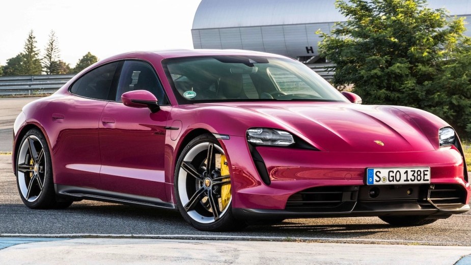 a 2021 porsche taycan, an outstanding ev that could soon benefit from the aftermarket suspension