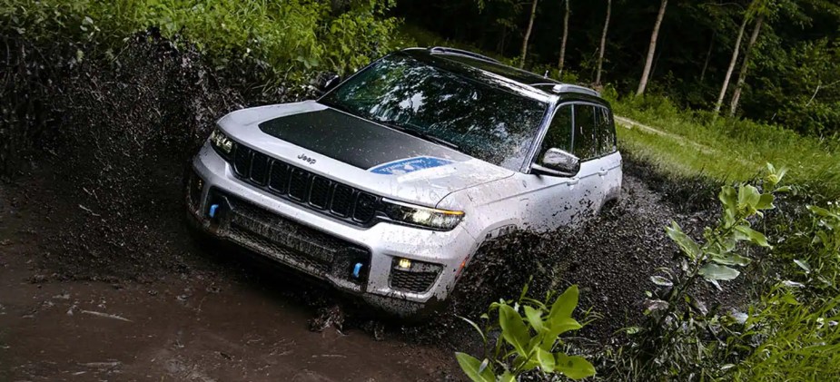 The Jeep Cherokee 4xe is one of many proving that EVs can tread off-road, too. 