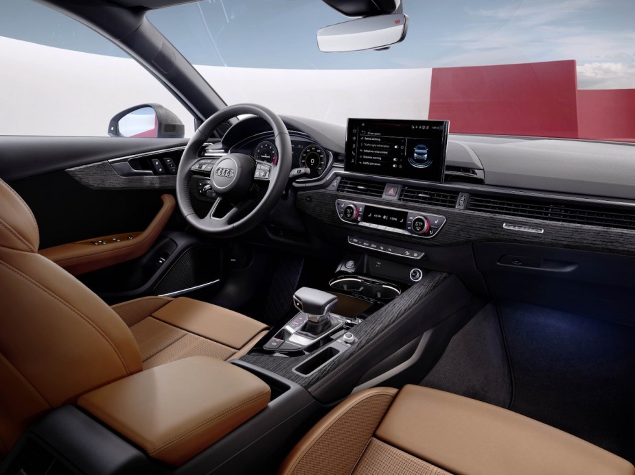 The brown interior in the 2022 Audi A4 Allroad.