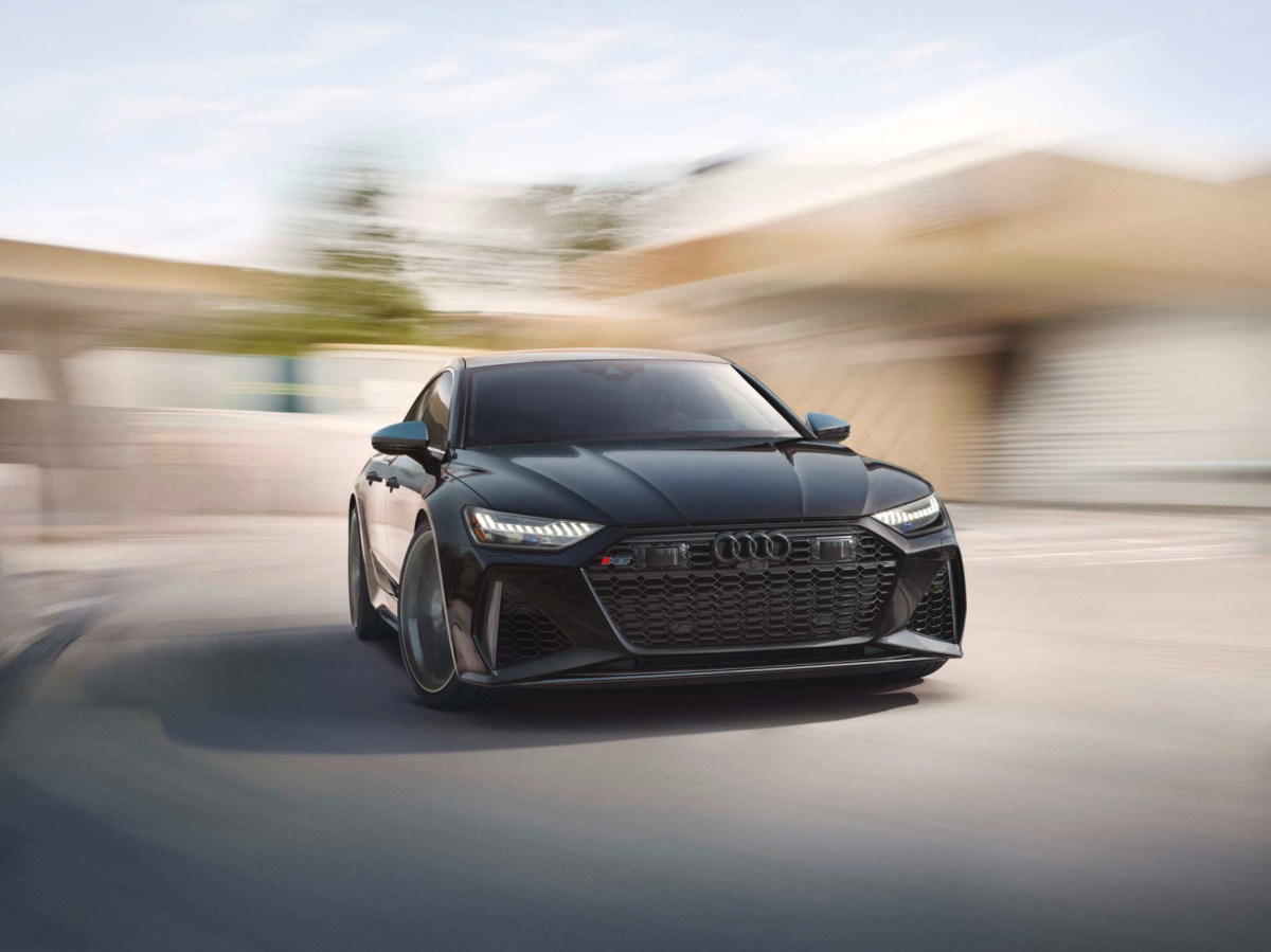 a 2022 Audi RS7 Exclusive Edition shown speeding