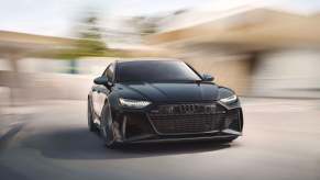 a 2022 Audi RS7 Exclusive Edition shown speeding