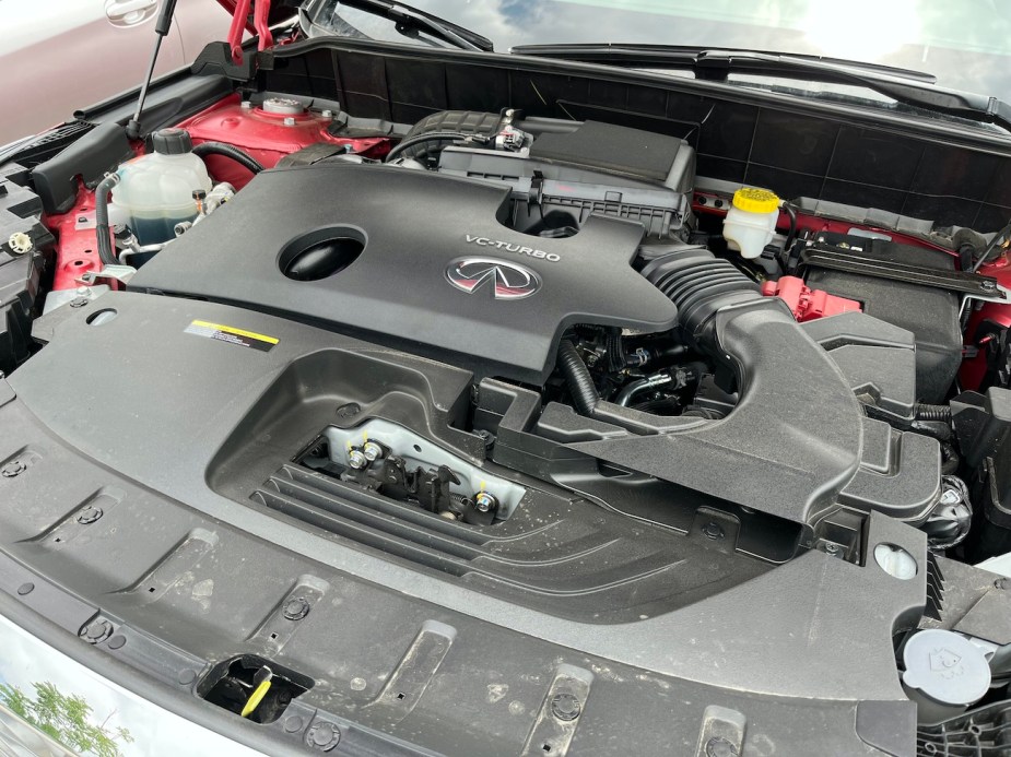 The 2.0-liter turbo engine in the 2022 Infiniti QX55.