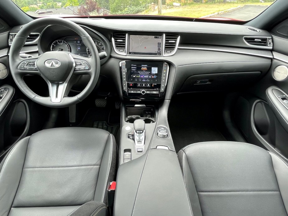 Front interior view in the 2022 Infiniti QX55.