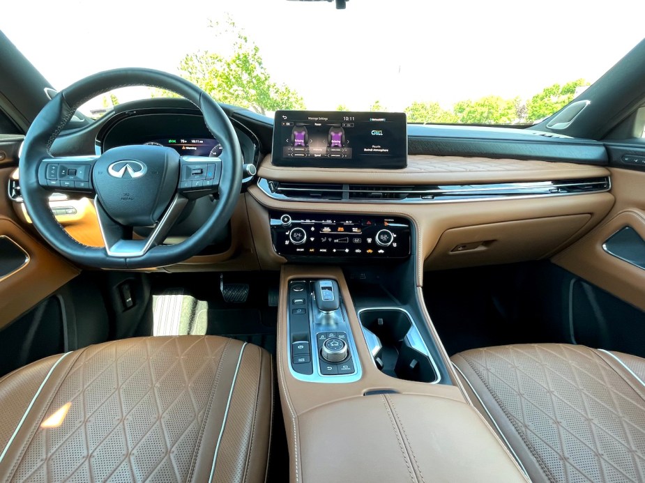 The front interior view of the 2022 Infiniti QX60