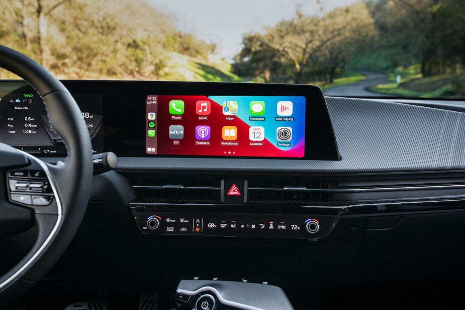 2022 Kia EV6 Apple CarPlay. It's one of the most essential pieces of an infotainment system. 