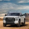 Promo photo of a Toyota Tundra TRD Pro parked in the middle of a desert.