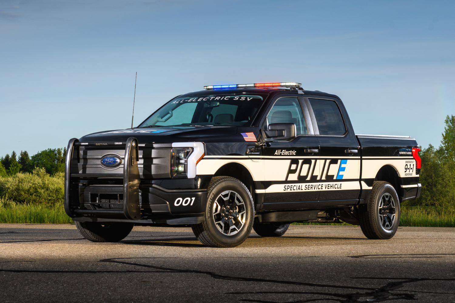 The 2023 Ford F-150 Lightning Pro Special Service Vehicle (SSV) as shown here