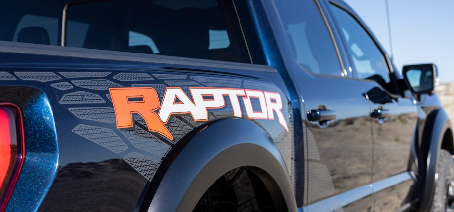 Fender badges on Ford's 2022 F-150 Raptor R supertruck signal a supercharged V8 borrowed from the Shelby GT500.