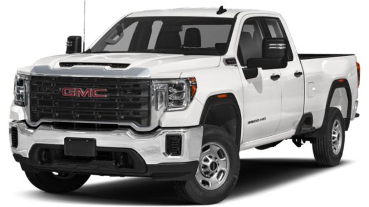 White promotional photo of a 2023 GMC Sierra 2500HD