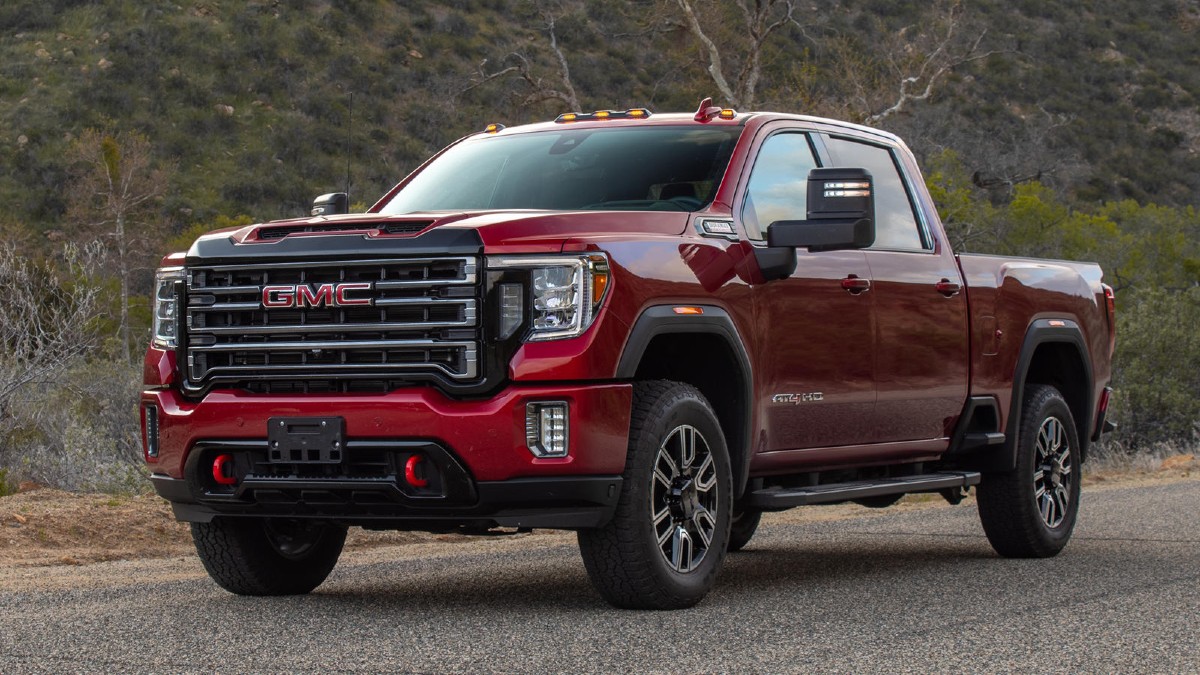 This Red2023 GMC Sierra HD is a Powerful Pickup Truck