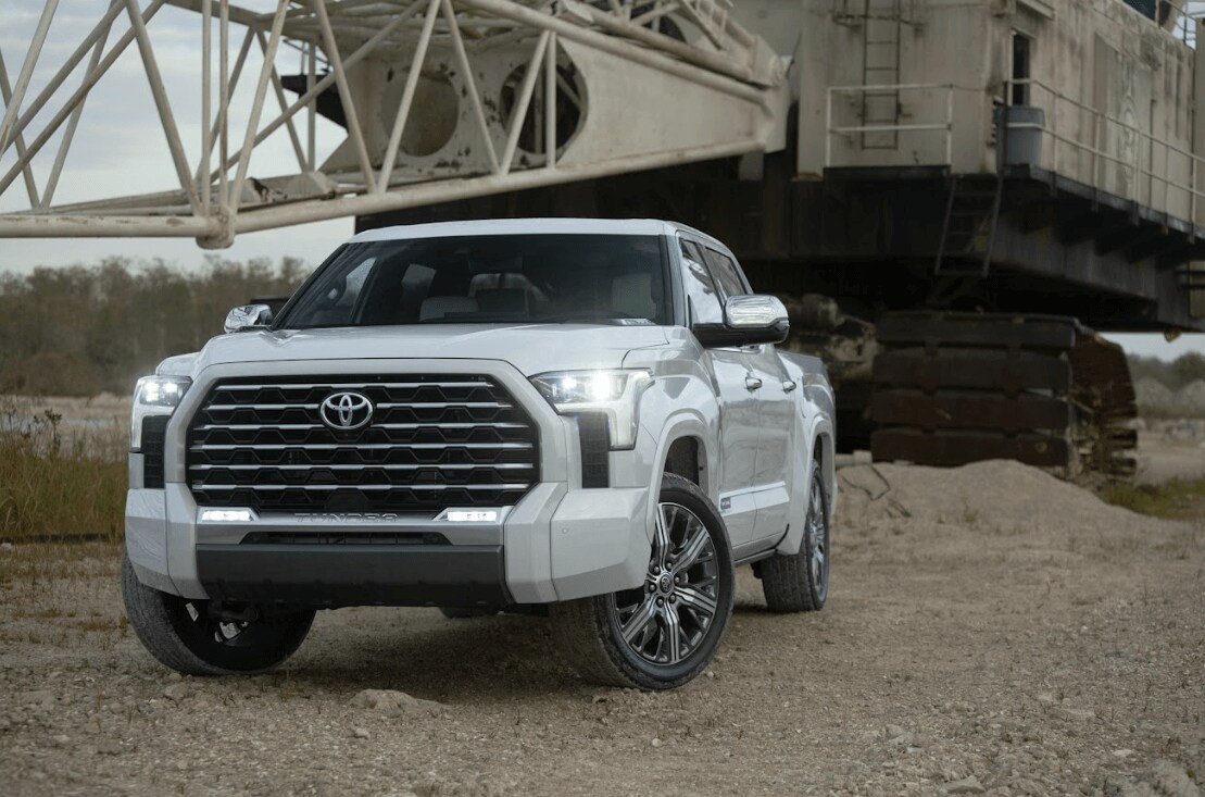 A White Toyota Tundra Capstone is a recommended pickup truck.