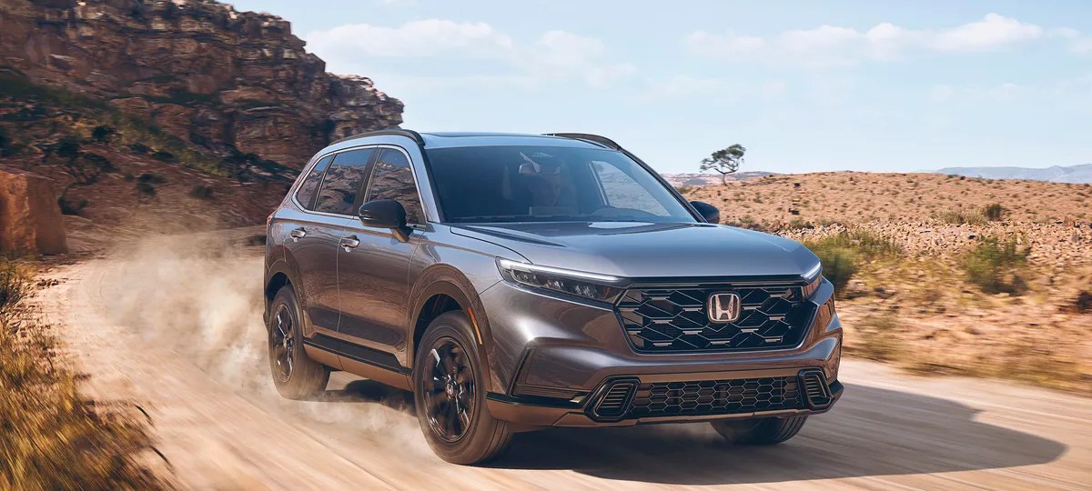 The 2023 Honda CR-V on a dirt road