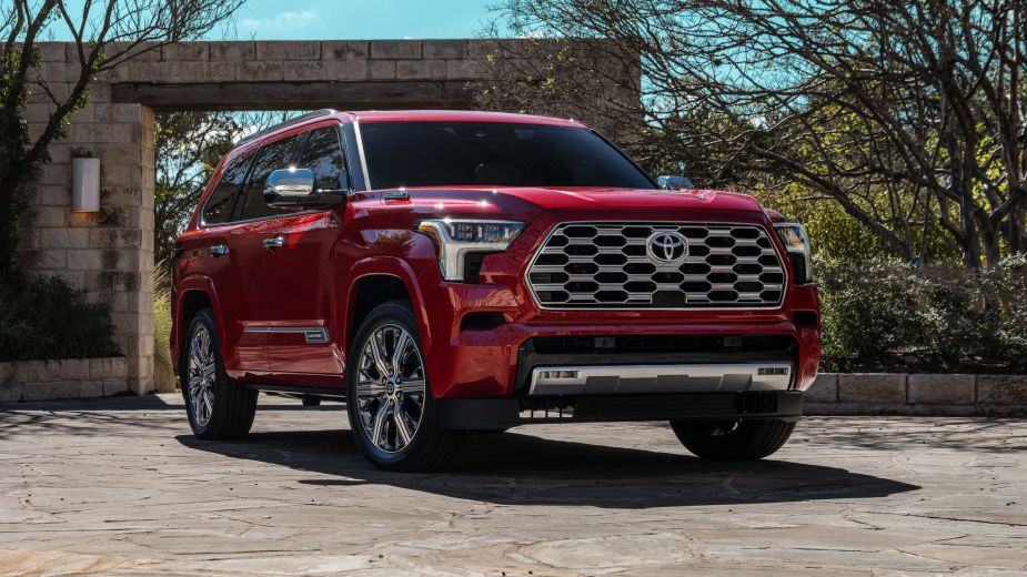 The 2023 Toyota Sequoia in red