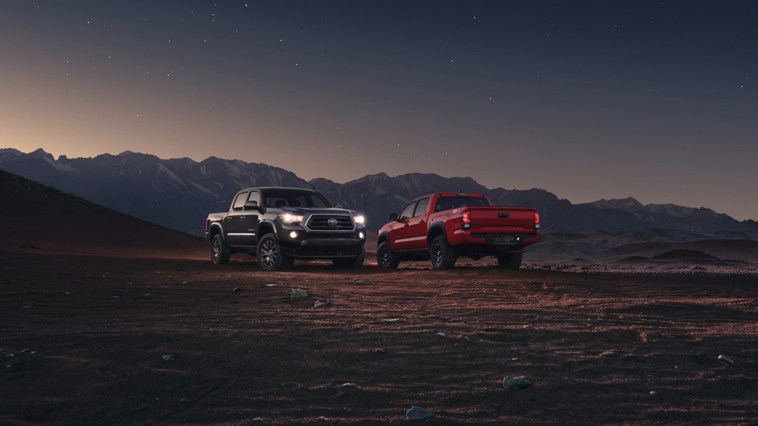 2023 Tacoma with chrome trim and SR5 packages in the desert