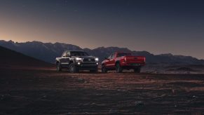 2023 Tacoma with chrome trim and SR5 packages in the desert.