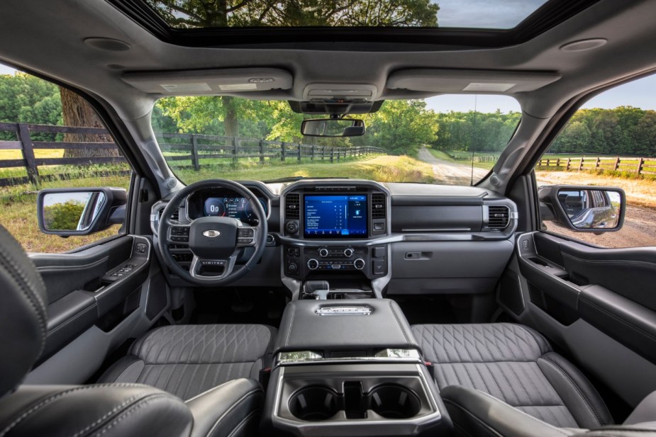 2022 Ford Limited interior. This is the most expensive trim for the Ford full-size truck. 