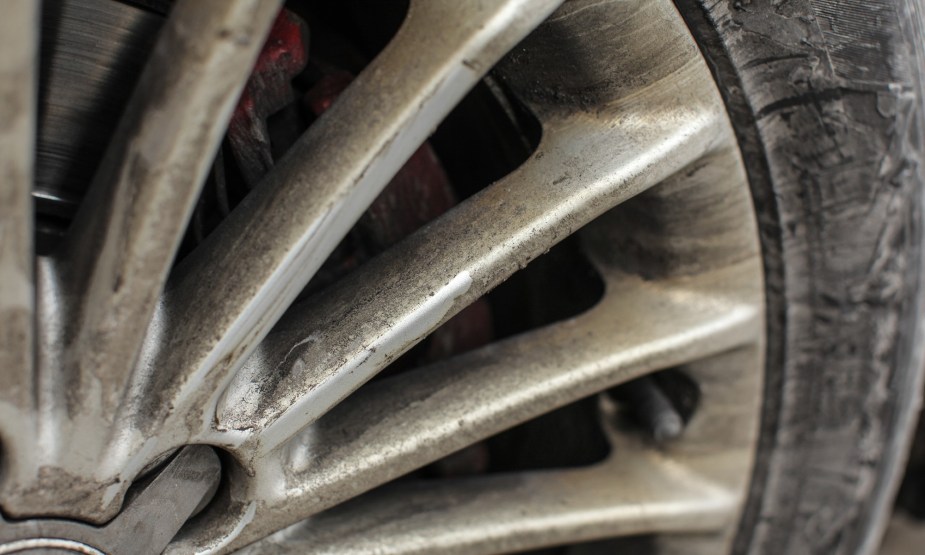 Brake Dust on a Car Wheel