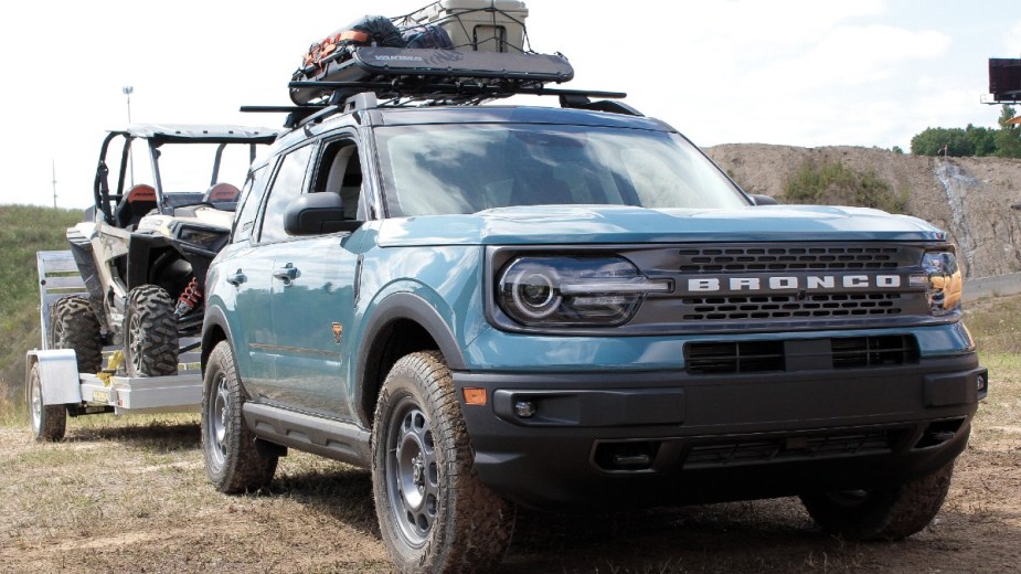 2022 Ford Bronco Sport towing a trailer