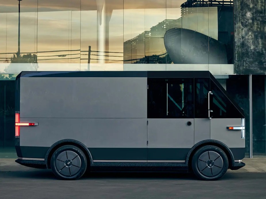 The Canoo MPDV cargo van in grey 
