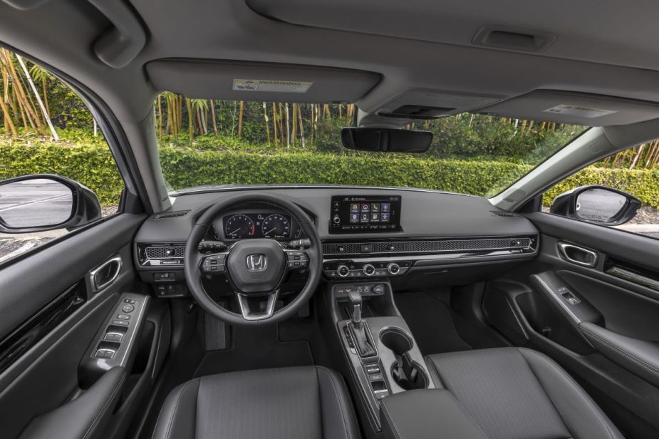 Dashboard and front seats in 2023 Honda Civic