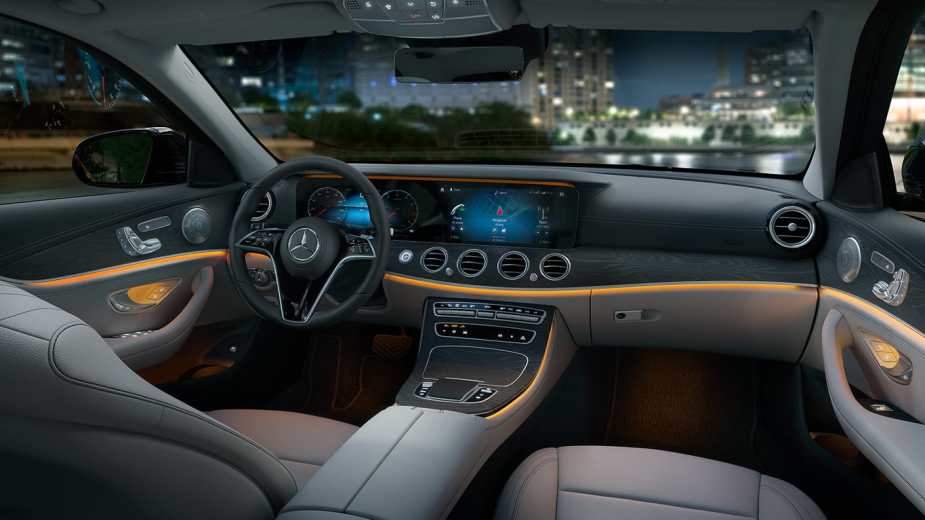 Dashboard and front seats in 2023 Mercedes-Benz E-Class, highlighting its release date and price