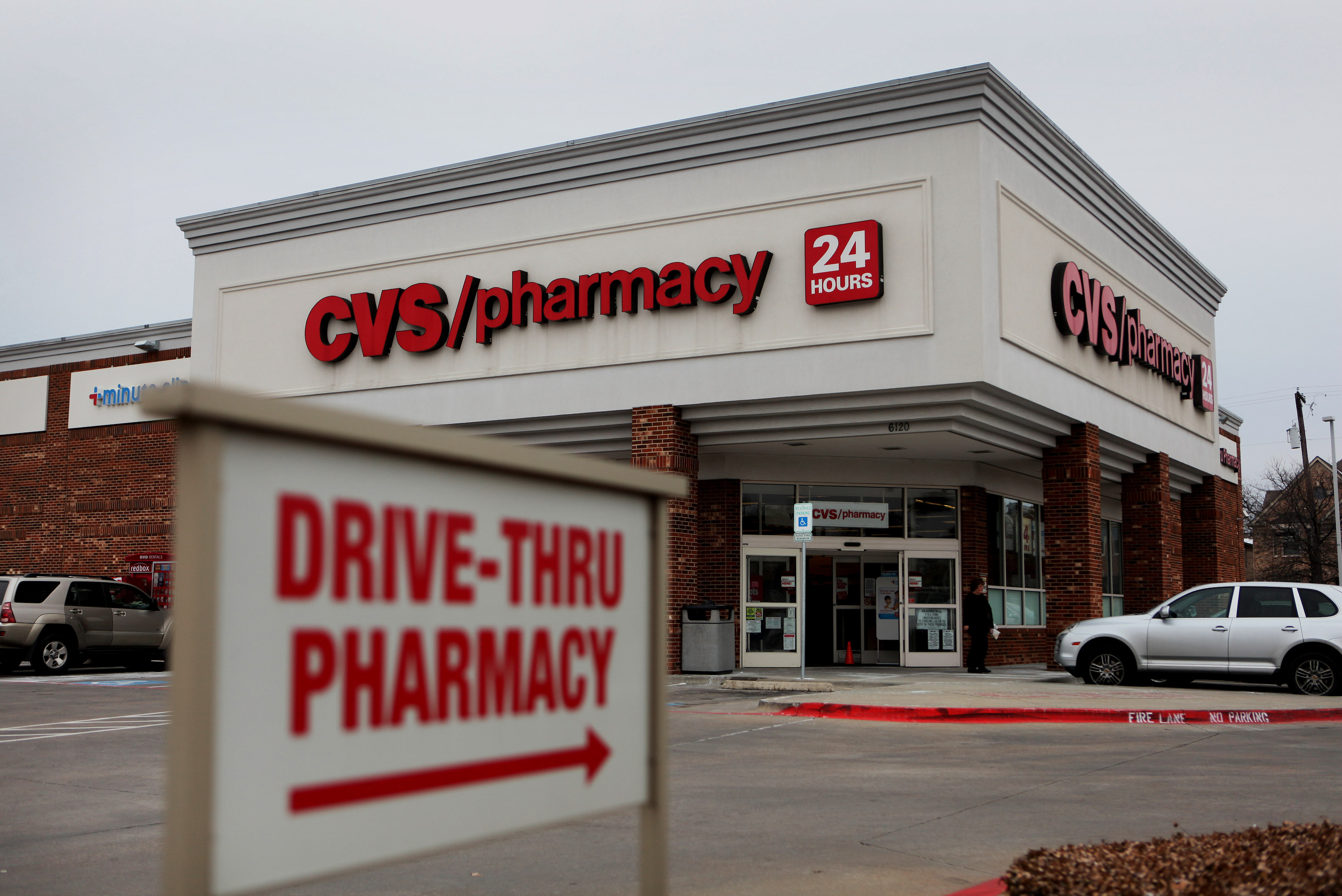 A CVS Caremark Store with drive-thru pharmacy
