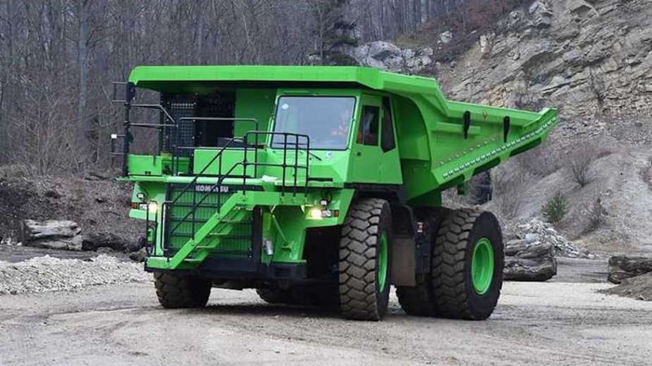 Electric Dump Truck Used for Mining and might be used for electric power in the future