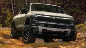 Front View Chevy Silverado EV Trail Boss out on the trails