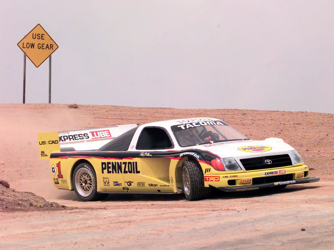 In 1998 Rod Millen raced the same truck up Pikes Peak before the road was paved. 