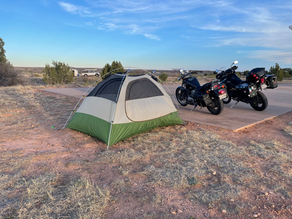 It's easy to find a good camp site on the road. 
