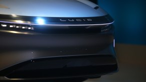 The front end of a Lucid Air.