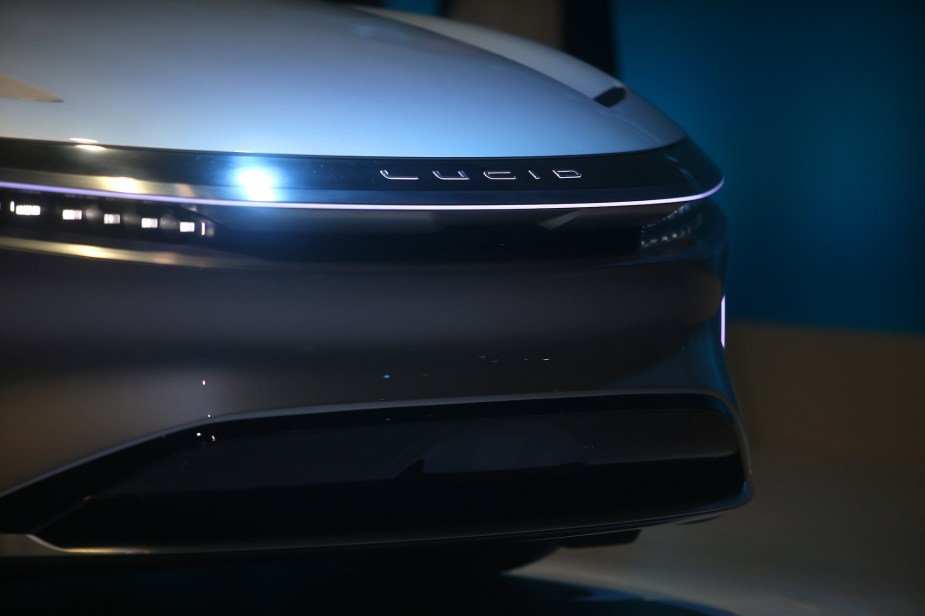 The front end of a Lucid Air.