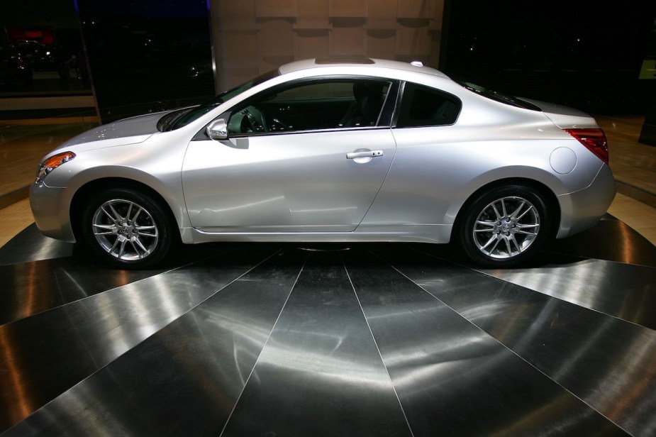 The Nissan Altima Coupe on display at the LA Auto Show.