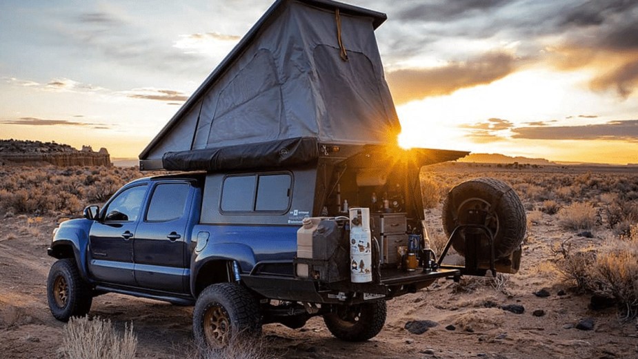 Overland Tacoma with Tent Up makes for the perfect wilderness vehicle