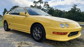 Phoenix Yellow Integra Type R front 3/4 photoshoot Cars and Bids