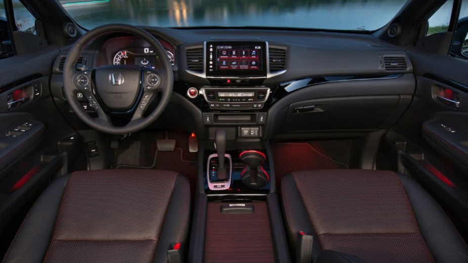 Red ambient lighting of a Honda Black Edition Vehicle