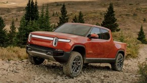 The 2022 Rivian R1T off-roading