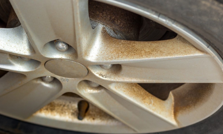 Rust-Colored Brake Dust on a Wheel