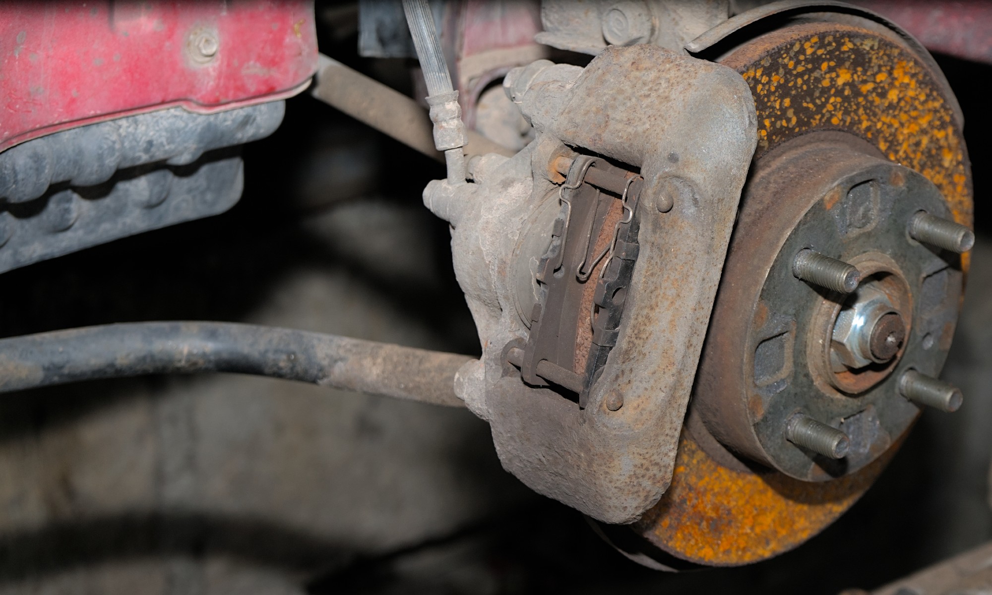 A Rusty Brake Rotor and Frozen Caliper