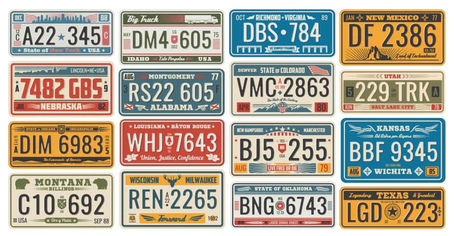 Sample License Plates from Several States